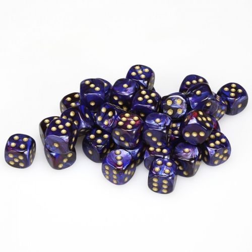 Scarab Royal Blue/Gold 12mm D6 Dice Chessex    | Red Claw Gaming