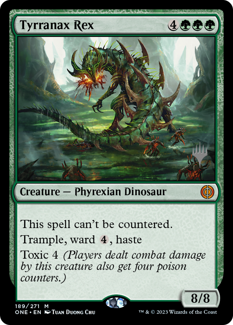 Tyrranax Rex (Promo Pack) [Phyrexia: All Will Be One Promos] MTG Single Magic: The Gathering    | Red Claw Gaming