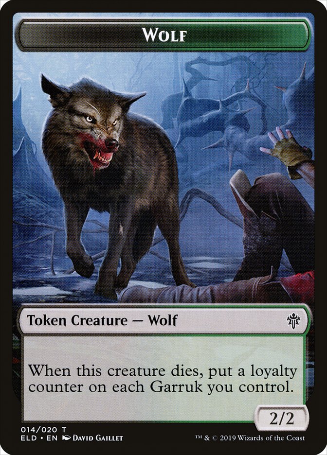 Wolf Token [Throne of Eldraine Tokens] MTG Single Magic: The Gathering    | Red Claw Gaming