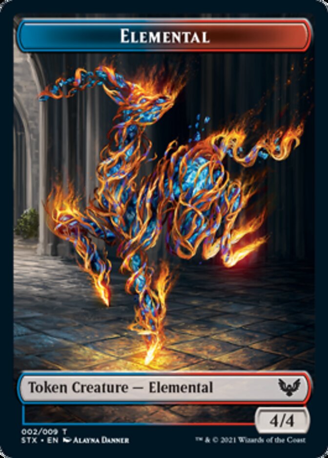 Elemental // Lukka, Wayward Bonder Emblem Double-Sided Token [Strixhaven: School of Mages Tokens] MTG Single Magic: The Gathering    | Red Claw Gaming