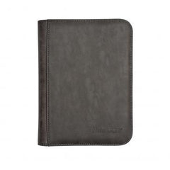 Suede Collection Zippered 4-Pocket Premium PRO-Binder Album Ultra Pro Jet   | Red Claw Gaming