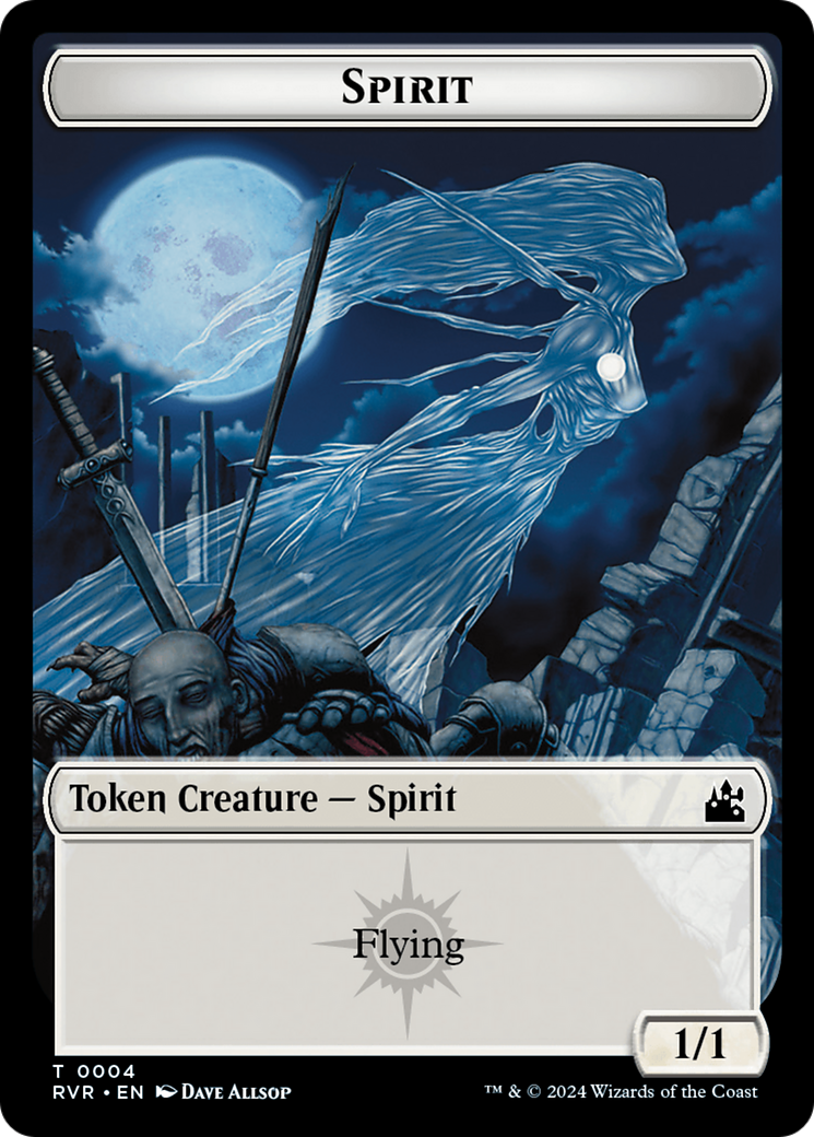 Spirit (0018) // Spirit (0004) Double-Sided Token [Ravnica Remastered Tokens] MTG Single Magic: The Gathering    | Red Claw Gaming