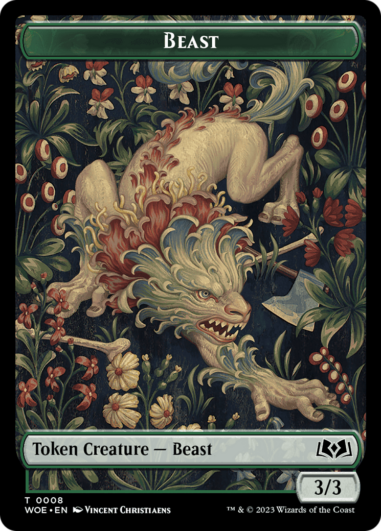 Beast Token [Wilds of Eldraine Tokens] MTG Single Magic: The Gathering    | Red Claw Gaming