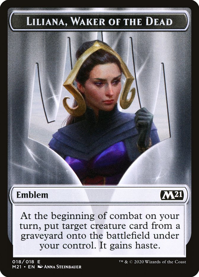 Liliana, Waker of the Dead Emblem [Core Set 2021 Tokens] MTG Single Magic: The Gathering    | Red Claw Gaming