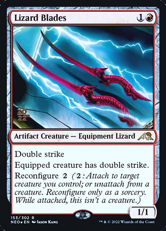 Lizard Blades [Kamigawa: Neon Dynasty Prerelease Promos] MTG Single Magic: The Gathering    | Red Claw Gaming