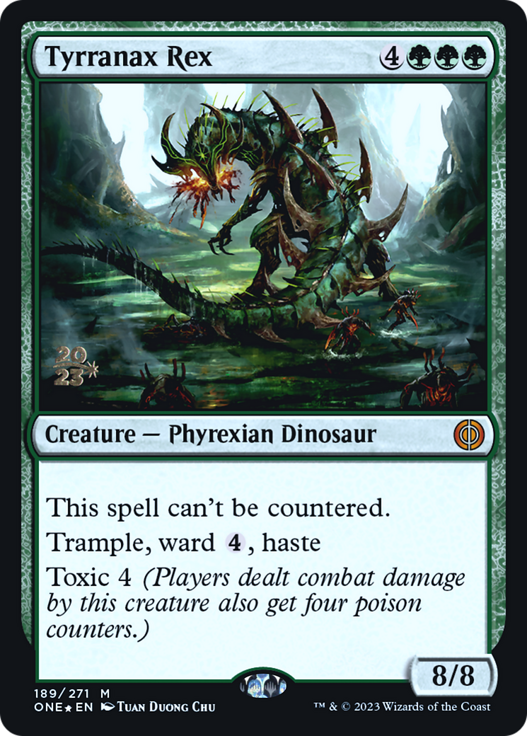 Tyrranax Rex [Phyrexia: All Will Be One Prerelease Promos] MTG Single Magic: The Gathering    | Red Claw Gaming