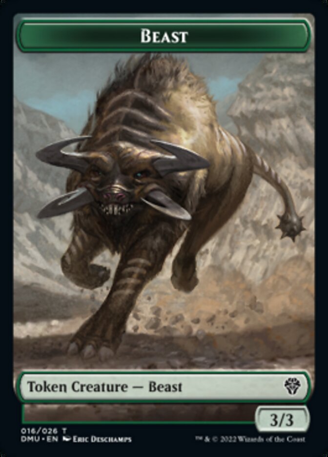 Soldier // Beast Double-Sided Token [Dominaria United Tokens] MTG Single Magic: The Gathering    | Red Claw Gaming