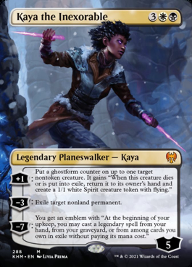 Kaya the Inexorable (Borderless) [Kaldheim] MTG Single Magic: The Gathering    | Red Claw Gaming