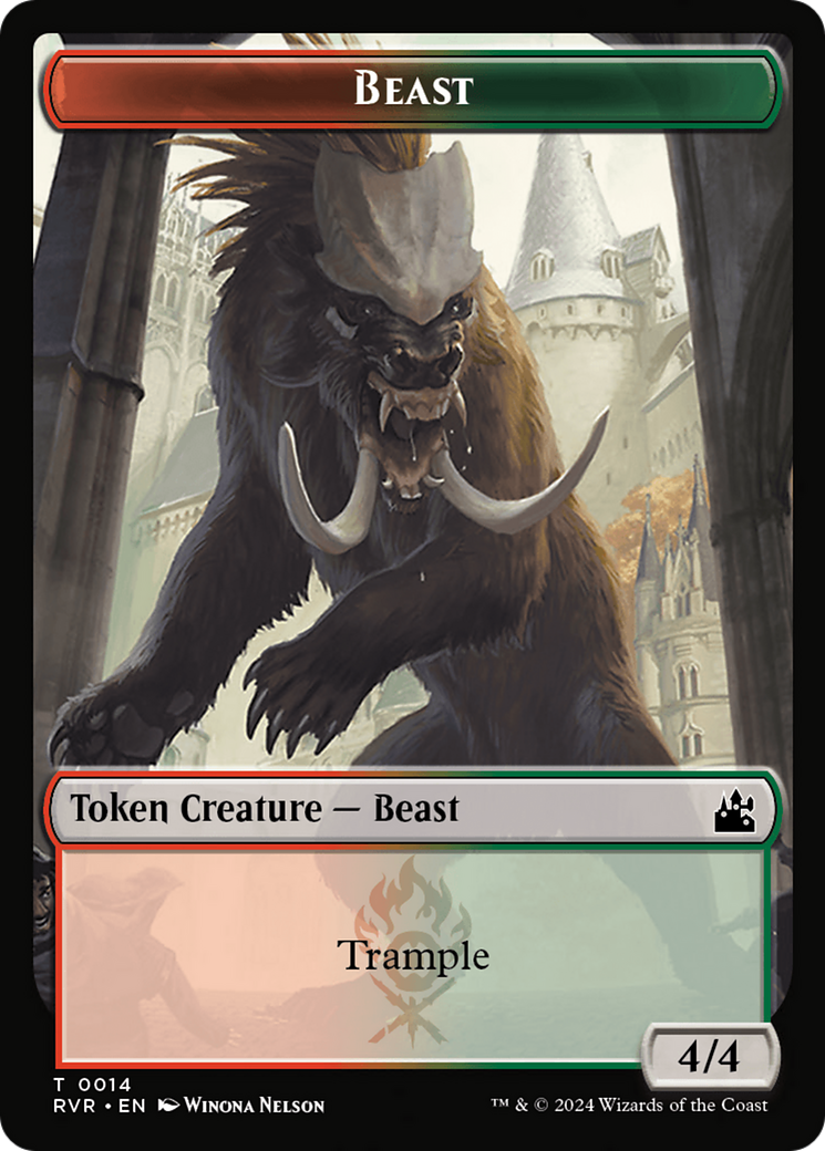 Beast Token [Ravnica Remastered Tokens] MTG Single Magic: The Gathering    | Red Claw Gaming