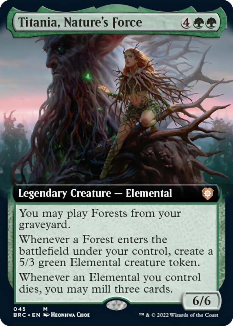 Titania, Nature's Force (Extended Art) [The Brothers' War Commander] MTG Single Magic: The Gathering    | Red Claw Gaming