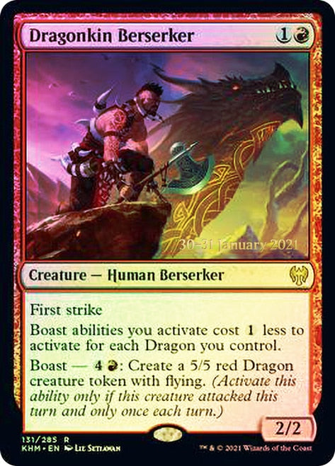 Dragonkin Berserker [Kaldheim Prerelease Promos] MTG Single Magic: The Gathering    | Red Claw Gaming