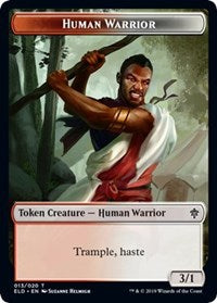 Human Warrior // Food (18) Double-Sided Token [Throne of Eldraine Tokens] MTG Single Magic: The Gathering    | Red Claw Gaming