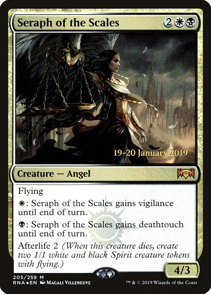 Seraph of the Scales [Ravnica Allegiance Prerelease Promos] MTG Single Magic: The Gathering    | Red Claw Gaming