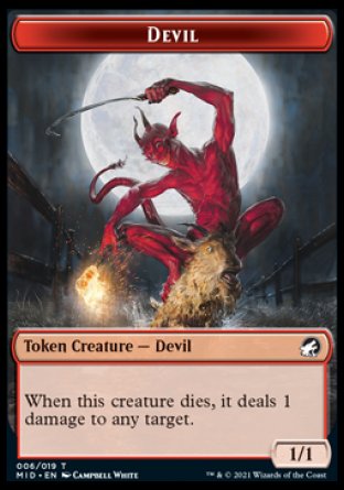 Human // Devil Double-Sided Token [Innistrad: Midnight Hunt Tokens] MTG Single Magic: The Gathering    | Red Claw Gaming