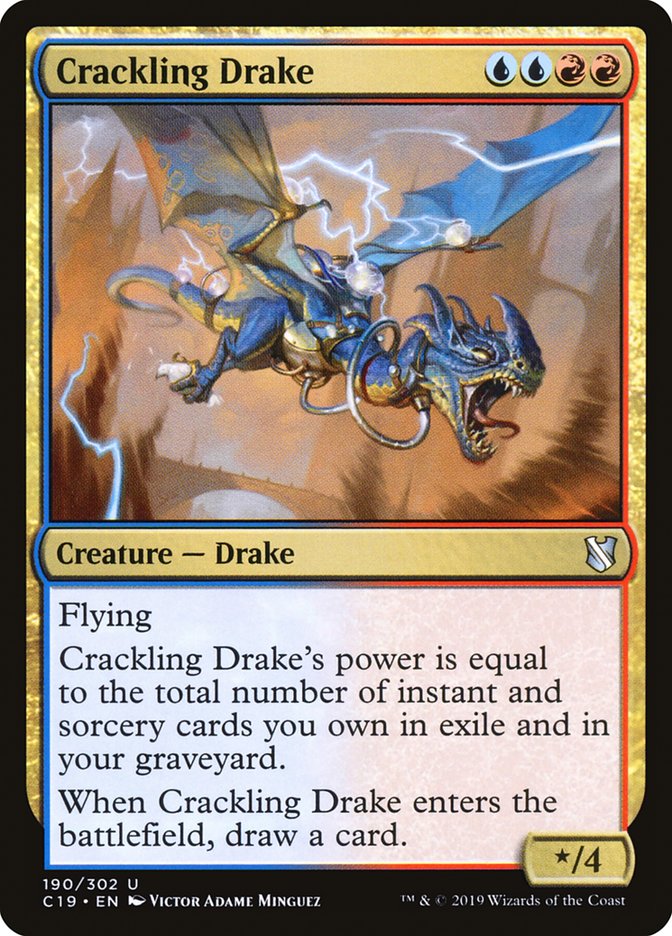 Crackling Drake [Commander 2019] MTG Single Magic: The Gathering    | Red Claw Gaming