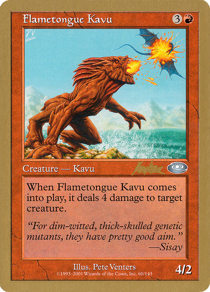 Flametongue Kavu (Brian Kibler) [World Championship Decks 2002] MTG Single Magic: The Gathering    | Red Claw Gaming