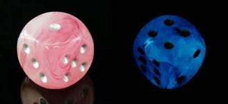 Ghostly Glow PInk/Silver 16mm D6 Dice Chessex    | Red Claw Gaming