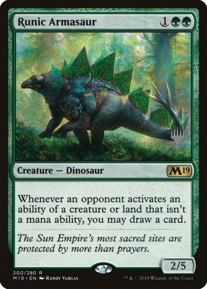 Runic Armasaur (Promo Pack) [Core Set 2019 Promos] MTG Single Magic: The Gathering    | Red Claw Gaming