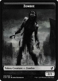 Zombie (010) // Zombie (011) Double-Sided Token [Commander 2019 Tokens] MTG Single Magic: The Gathering    | Red Claw Gaming