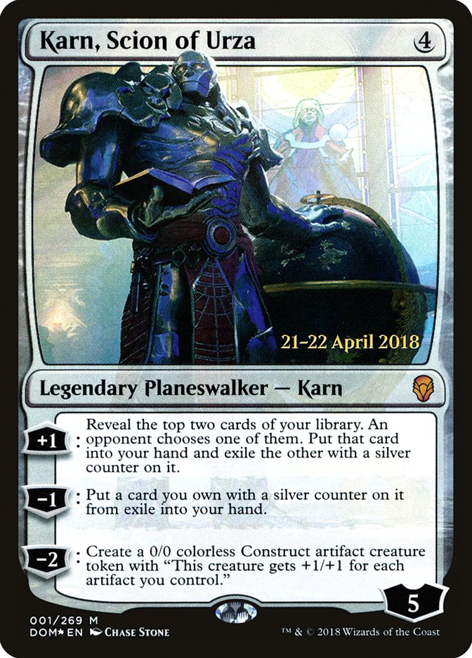 Karn, Scion of Urza [Dominaria Prerelease Promos] MTG Single Magic: The Gathering    | Red Claw Gaming