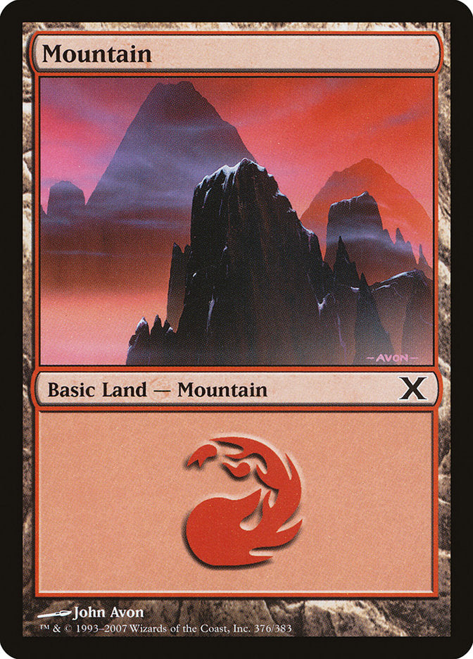 Mountain (376) [Tenth Edition] MTG Single Magic: The Gathering    | Red Claw Gaming