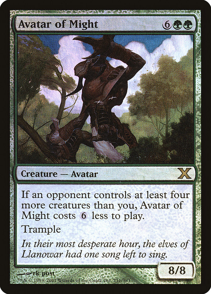 Avatar of Might (Premium Foil) [Tenth Edition] MTG Single Magic: The Gathering    | Red Claw Gaming
