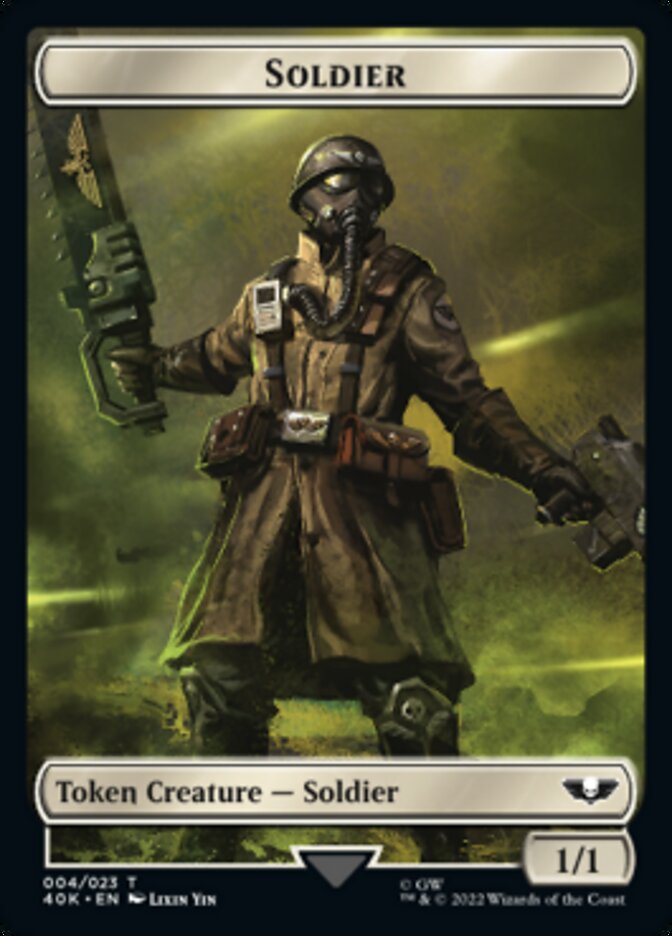 Soldier (004) // Vanguard Suppressor Double-Sided Token (Surge Foil) [Warhammer 40,000 Tokens] MTG Single Magic: The Gathering    | Red Claw Gaming