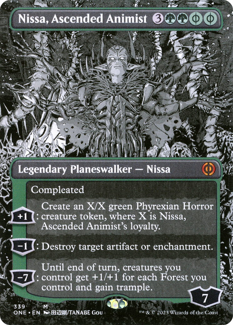 Nissa, Ascended Animist (Borderless Manga) [Phyrexia: All Will Be One] MTG Single Magic: The Gathering    | Red Claw Gaming