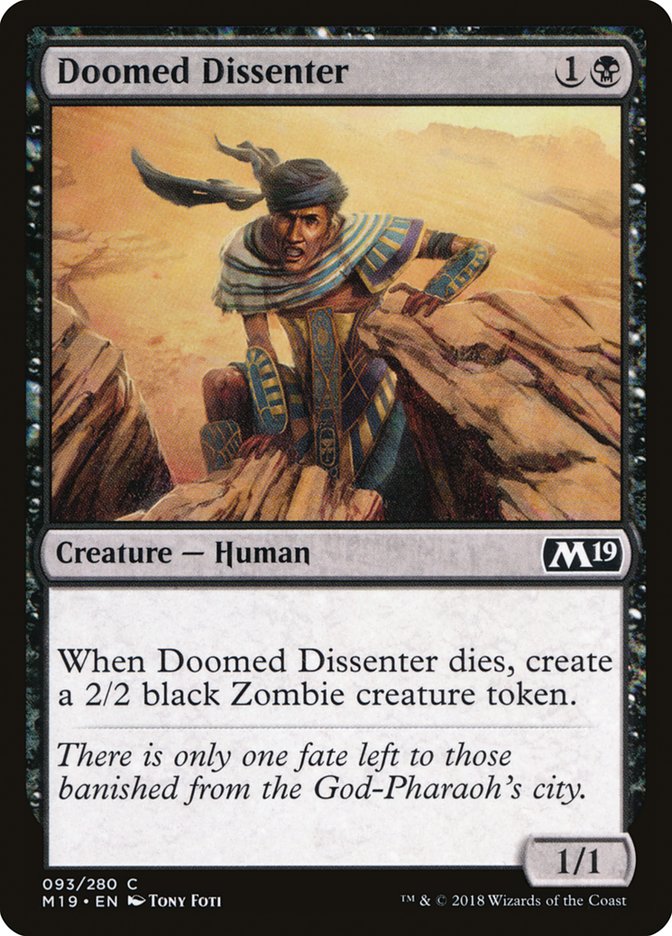 Doomed Dissenter [Core Set 2019] MTG Single Magic: The Gathering    | Red Claw Gaming