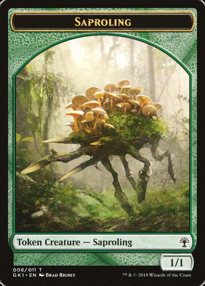 Saproling // Elf Knight Double-Sided Token [Guilds of Ravnica Guild Kit Tokens] MTG Single Magic: The Gathering    | Red Claw Gaming