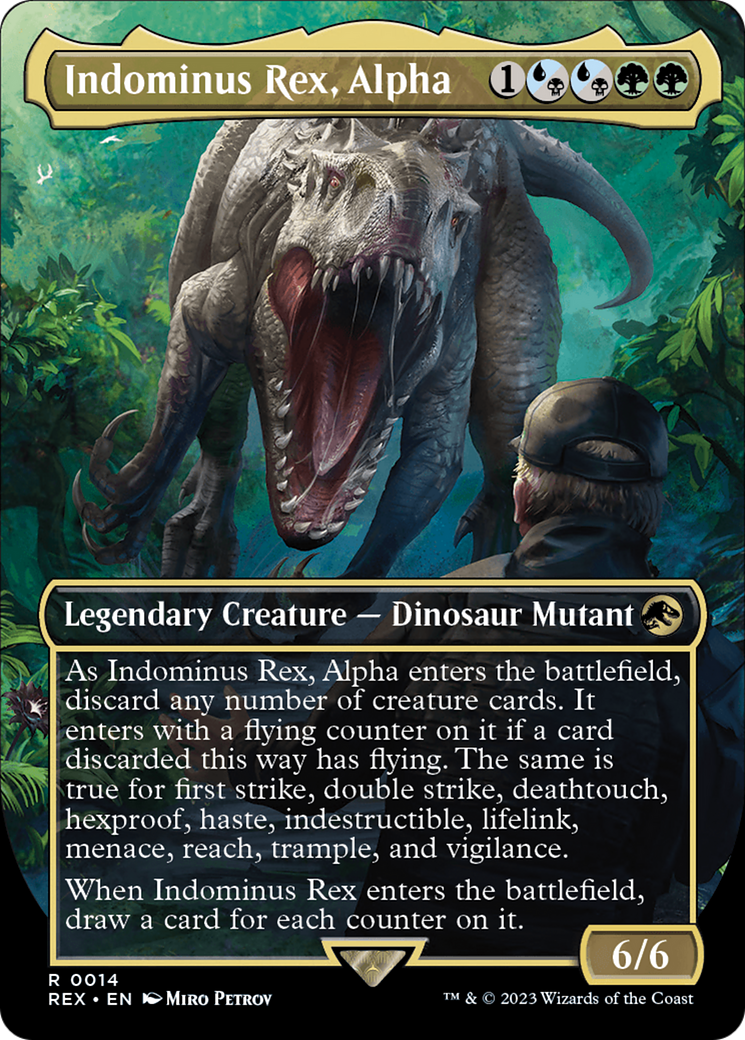 Indominus Rex, Alpha (Borderless) [Jurassic World Collection] MTG Single Magic: The Gathering    | Red Claw Gaming