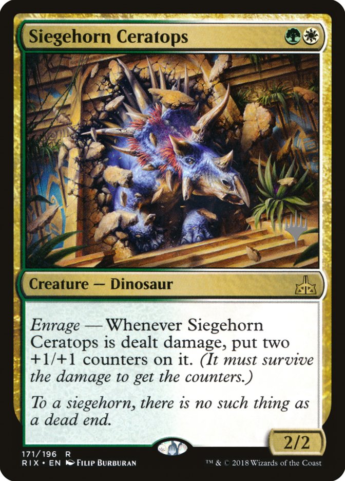 Siegehorn Ceratops (Promo Pack) [Rivals of Ixalan Promos] MTG Single Magic: The Gathering    | Red Claw Gaming