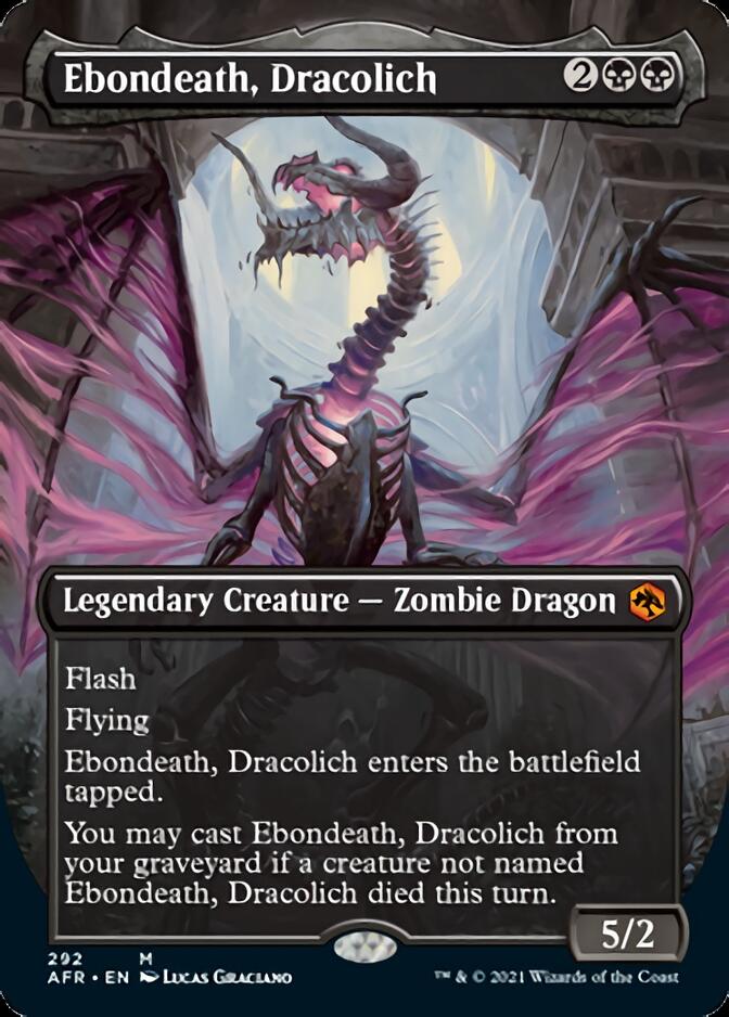 Ebondeath, Dracolich (Borderless Alternate Art) [Dungeons & Dragons: Adventures in the Forgotten Realms] MTG Single Magic: The Gathering    | Red Claw Gaming