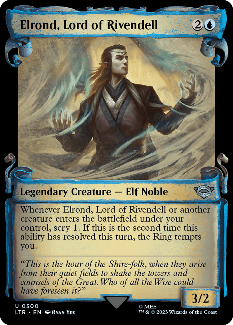 Elrond, Lord of Rivendell [The Lord of the Rings: Tales of Middle-Earth Showcase Scrolls] MTG Single Magic: The Gathering    | Red Claw Gaming