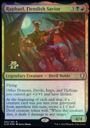 Raphael, Fiendish Savior [Commander Legends: Battle for Baldur's Gate Prerelease Promos] MTG Single Magic: The Gathering    | Red Claw Gaming