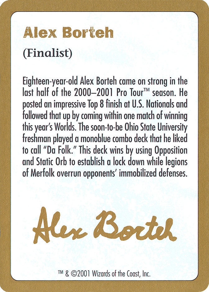 Alex Borteh Bio [World Championship Decks 2001] MTG Single Magic: The Gathering    | Red Claw Gaming