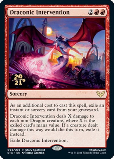 Draconic Intervention [Strixhaven: School of Mages Prerelease Promos] MTG Single Magic: The Gathering    | Red Claw Gaming