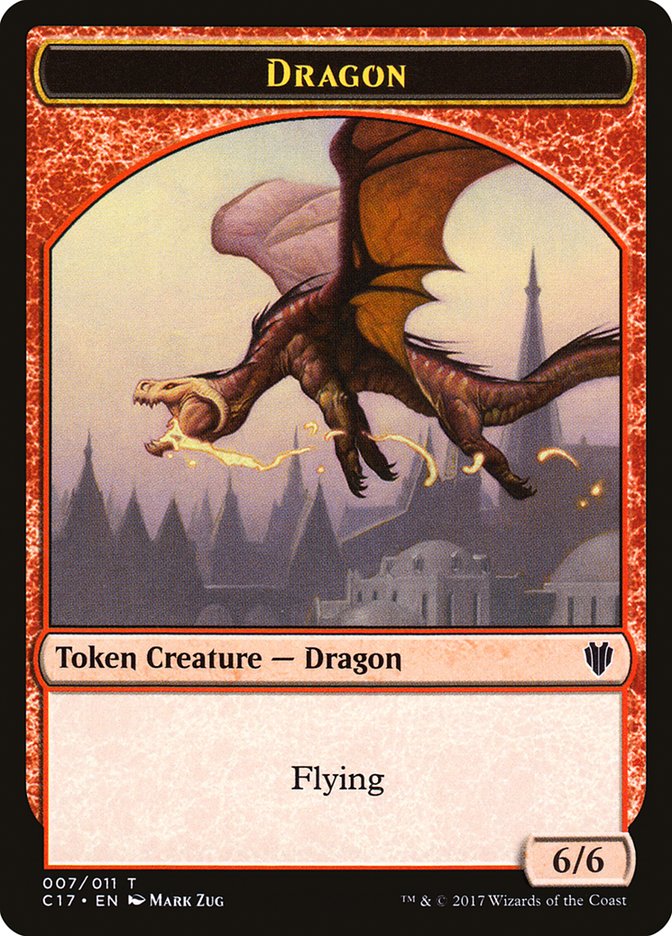 Cat Dragon // Dragon (007) Double-Sided Token [Commander 2017 Tokens] MTG Single Magic: The Gathering    | Red Claw Gaming