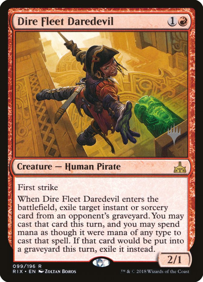 Dire Fleet Daredevil (Promo Pack) [Rivals of Ixalan Promos] MTG Single Magic: The Gathering    | Red Claw Gaming