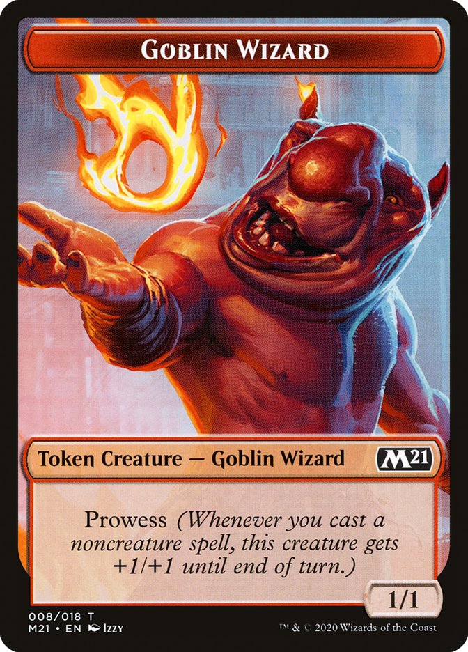 Demon // Goblin Wizard Double-Sided Token [Core Set 2021 Tokens] MTG Single Magic: The Gathering    | Red Claw Gaming