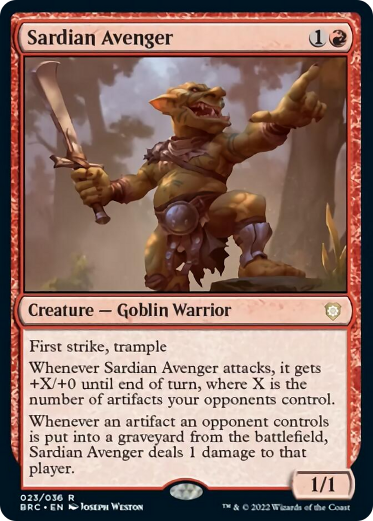 Sardian Avenger [The Brothers' War Commander] MTG Single Magic: The Gathering    | Red Claw Gaming