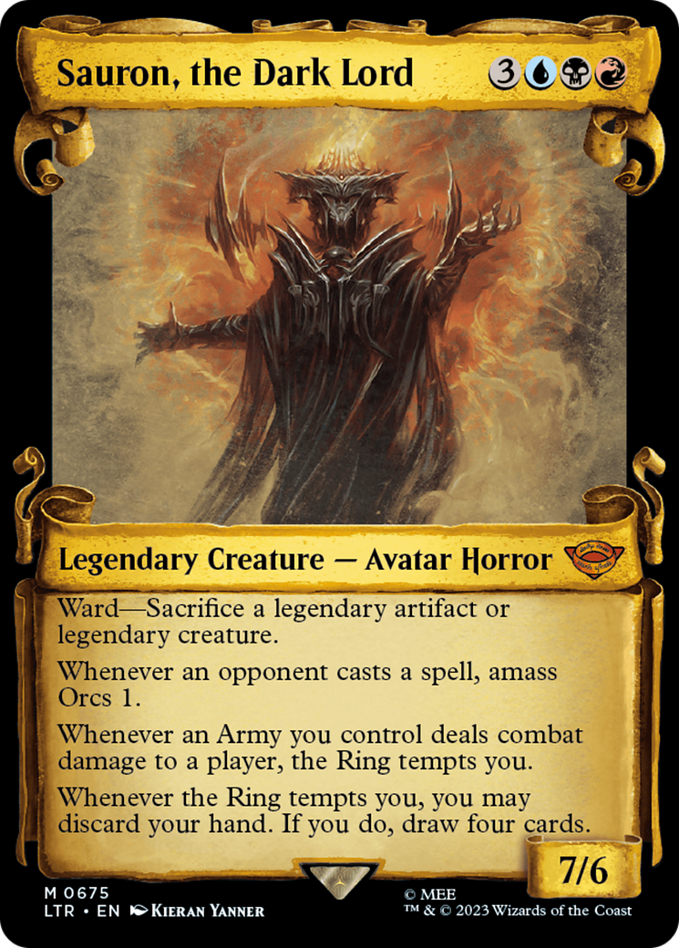 Sauron, the Dark Lord [The Lord of the Rings: Tales of Middle-Earth Showcase Scrolls] MTG Single Magic: The Gathering    | Red Claw Gaming