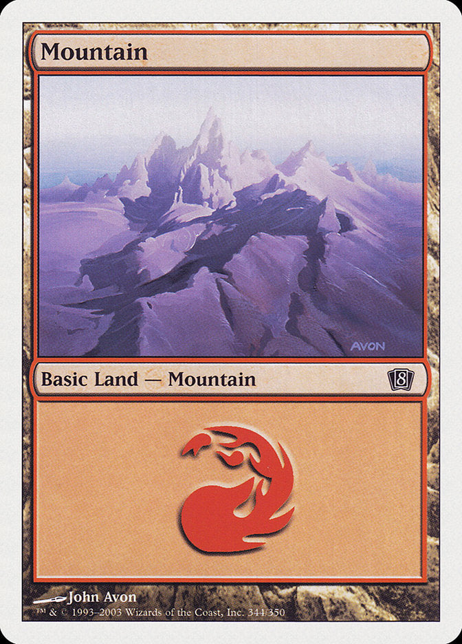 Mountain (344) [Eighth Edition] MTG Single Magic: The Gathering    | Red Claw Gaming