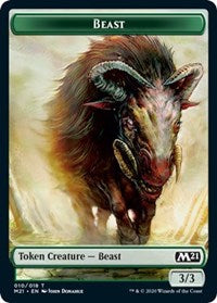 Beast // Knight Double-Sided Token [Core Set 2021 Tokens] MTG Single Magic: The Gathering    | Red Claw Gaming