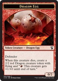 Dragon Egg // Dragon Double-Sided Token [Commander 2018 Tokens] MTG Single Magic: The Gathering    | Red Claw Gaming