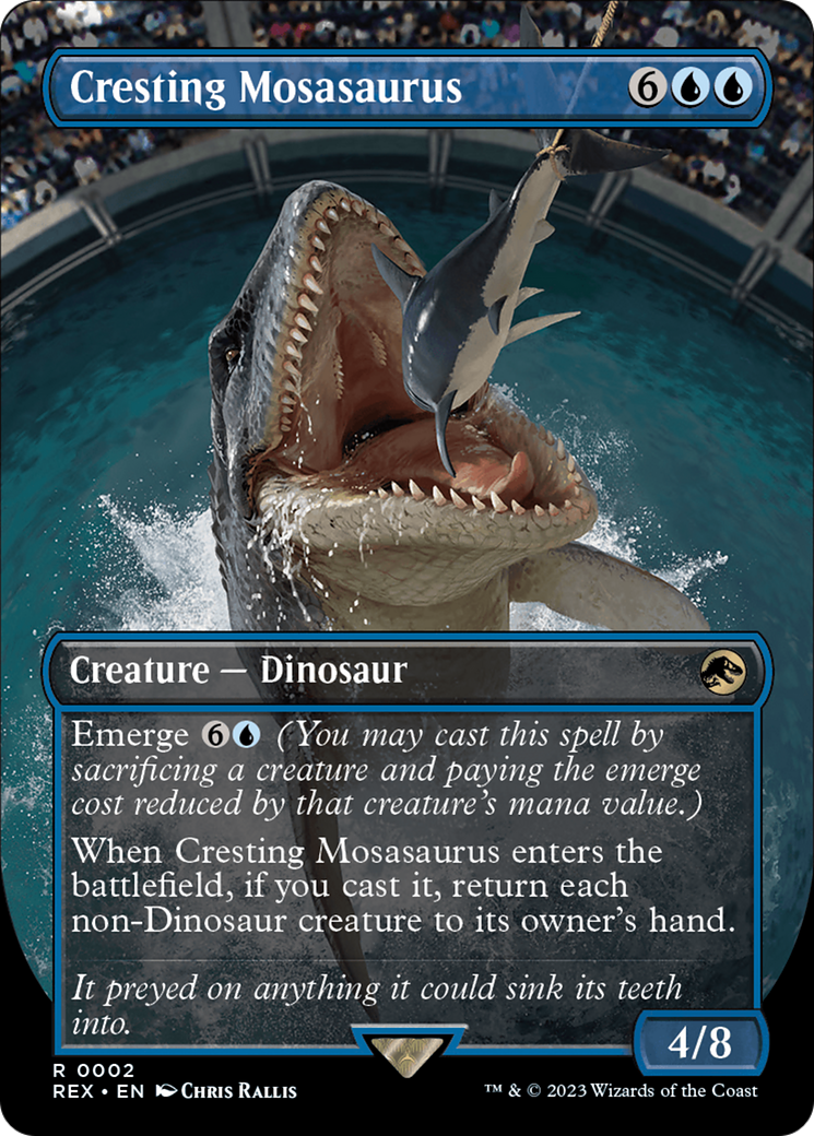 Cresting Mosasaurus (Borderless) [Jurassic World Collection] MTG Single Magic: The Gathering    | Red Claw Gaming