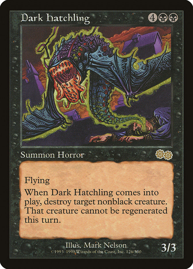 Dark Hatchling [Urza's Saga] MTG Single Magic: The Gathering    | Red Claw Gaming