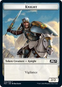 Knight // Zombie Double-Sided Token [Core Set 2021 Tokens] MTG Single Magic: The Gathering    | Red Claw Gaming