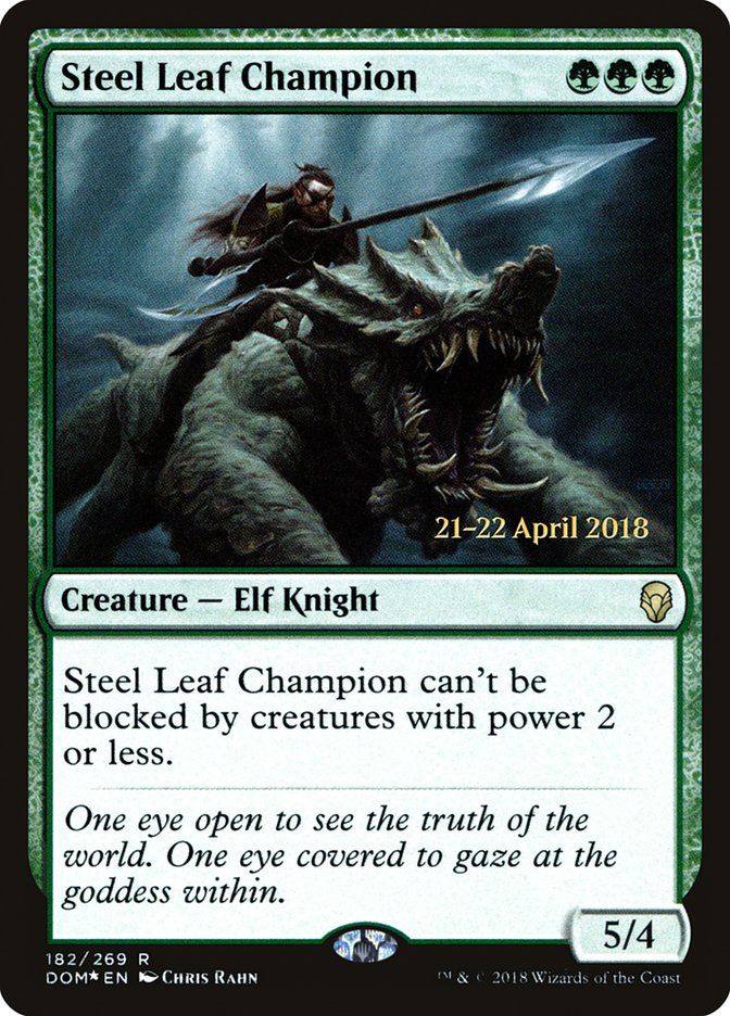 Steel Leaf Champion [Dominaria Prerelease Promos] MTG Single Magic: The Gathering    | Red Claw Gaming