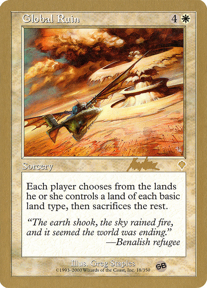 Global Ruin (Brian Kibler) (SB) [World Championship Decks 2002] MTG Single Magic: The Gathering    | Red Claw Gaming